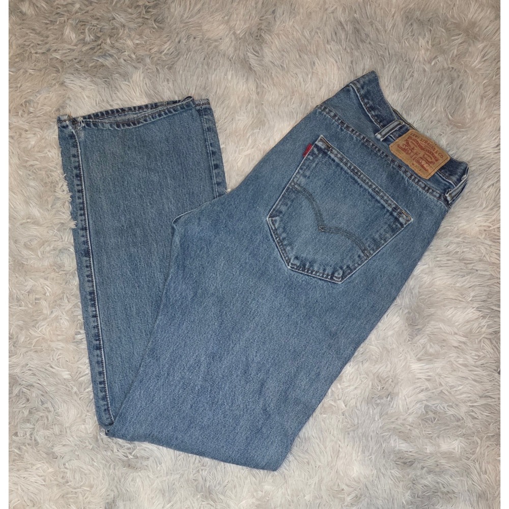 Blank Tab Levis 501 Original Fit Jeans Mens 38x34 Blue Denim Button